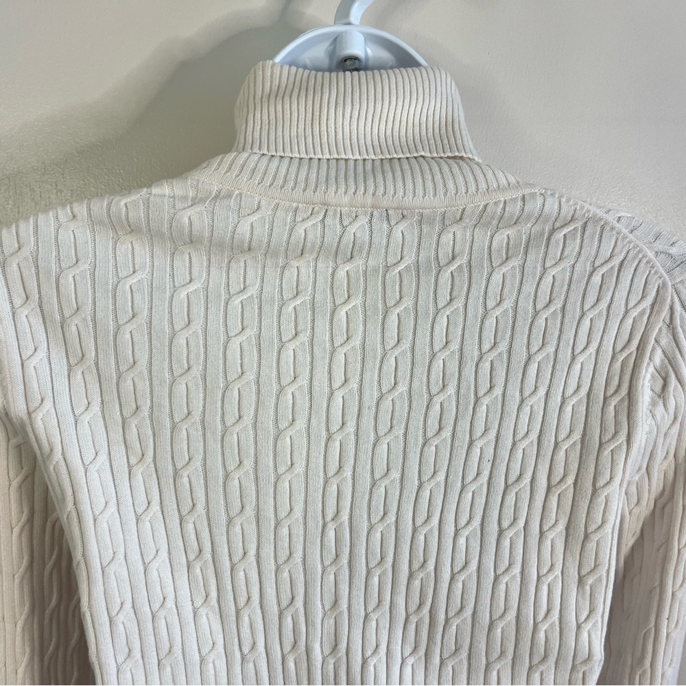 Talbots Cable Knit Long Sleeve Turtleneck Sweater - Picture 5 of 8